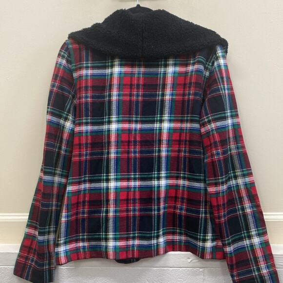 Lauren Ralph Lauren women’s Large long sleeve plaid fleece collar jacket - Picture 5 of 5